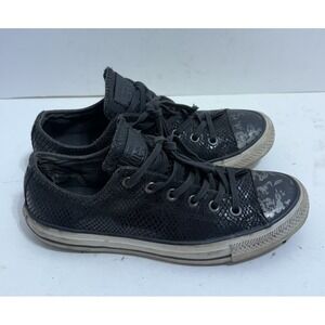 Converse All Star Women's 9 Black Snake Skin Slip On Low Top Sneaker